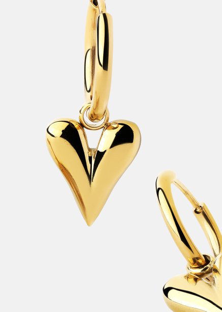 Kolczyki Heart Drop - 18k Pozłacane