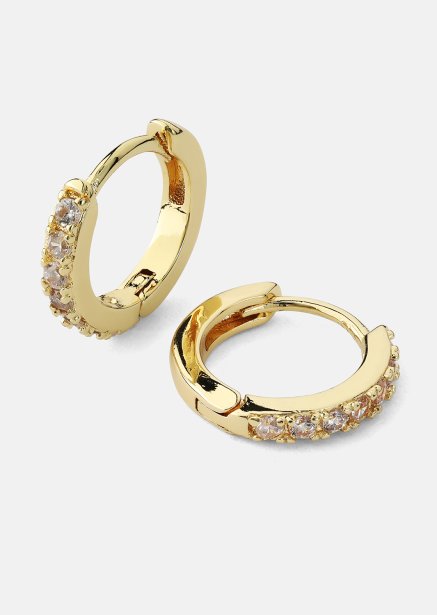 Kolczyki Crystal Hoops - 18k Pozłacane