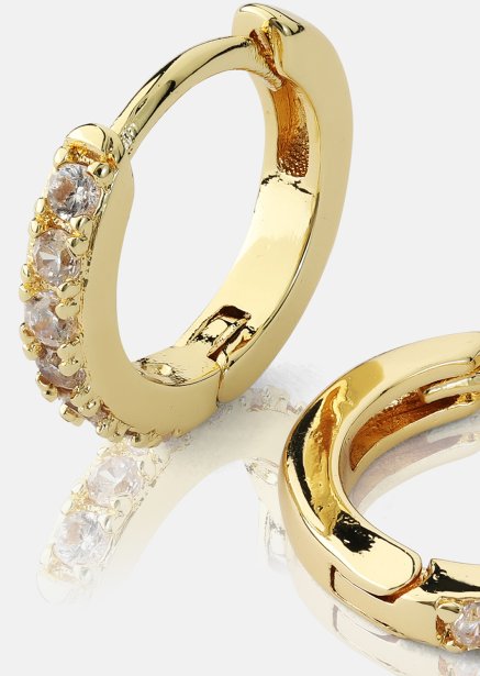 Kolczyki Crystal Hoops - 18k Pozłacane