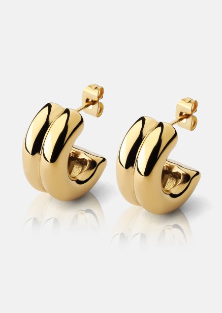 Kolczyk Bold Curve - 18k Pozłacany