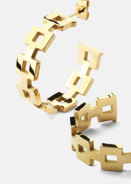 Kolczyk GeoHoops - 18k Pozłacany