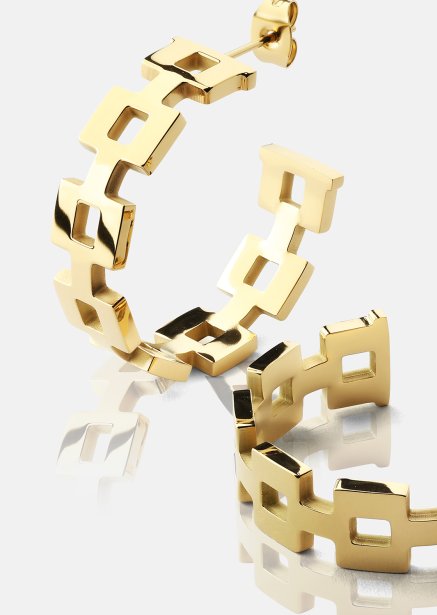 Kolczyk GeoHoops - 18k Pozłacany