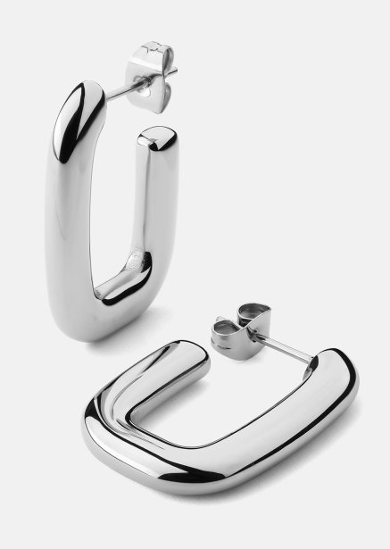 Kolczyk Chunky Rectangle - Steel
