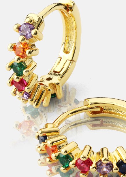 Kolczyk Multicolor Shine - 18k Pozłacany