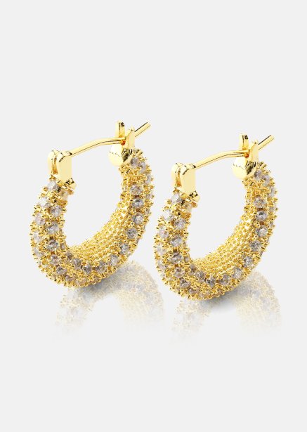 Kolczyk Crystal Circle - 18k Gold Plated