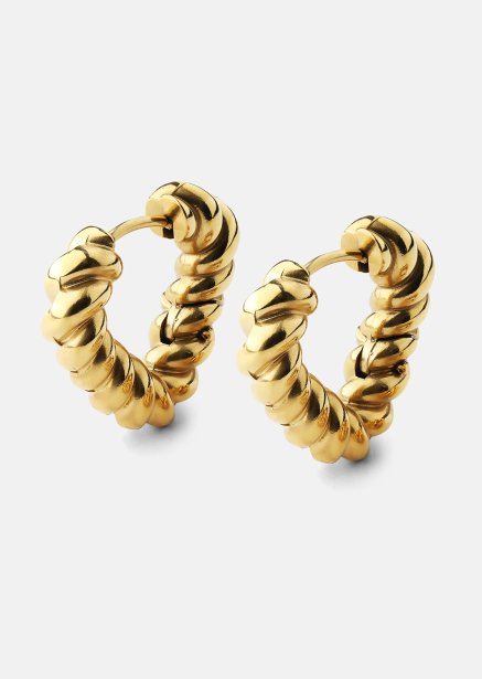 Kolczyki Twisted Heart – 18k Pozłacane
