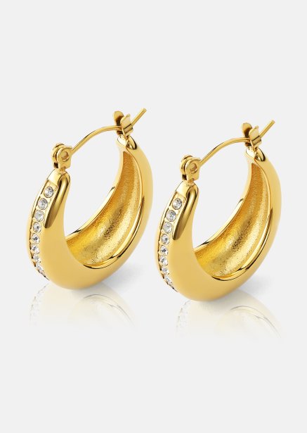 Kolczyki Gleaming Curve – 18k Pozłacane