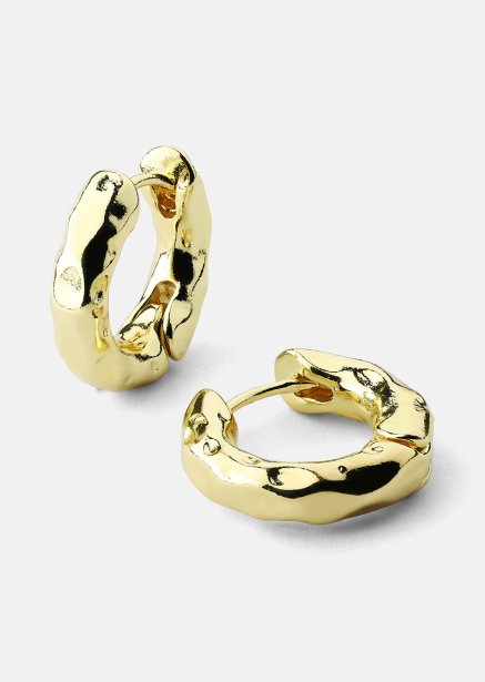 Kolczyk Luxe Ripple Hoops - 18k Pozłacany