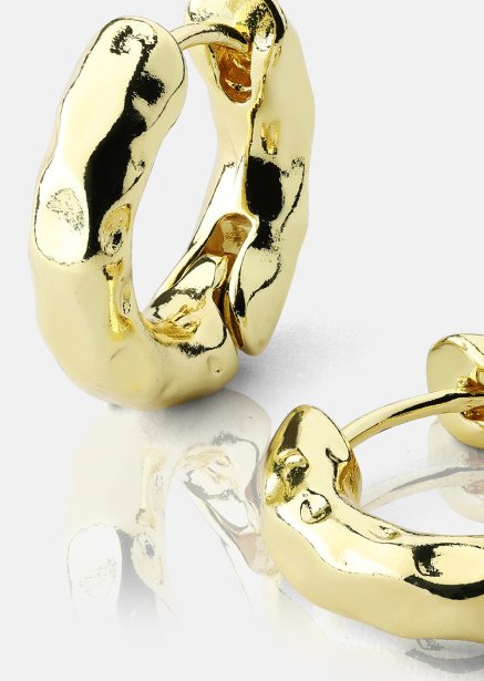 Kolczyk Luxe Ripple Hoops - 18k Pozłacany