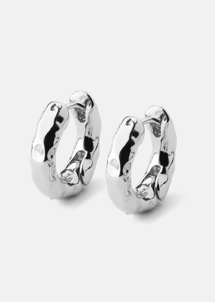 Kolczyk Luxe Ripple Hoops - Posrebrzany