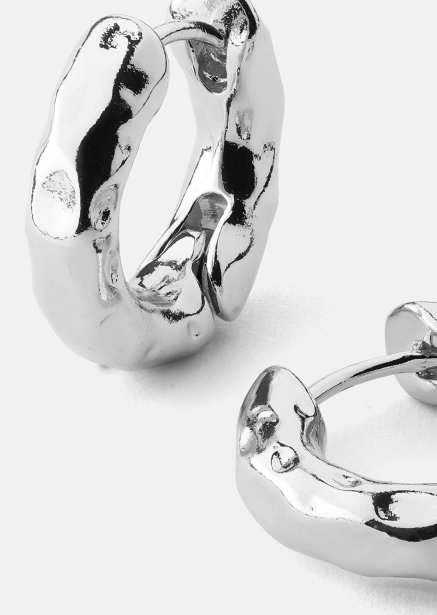 Kolczyk Luxe Ripple Hoops - Posrebrzany