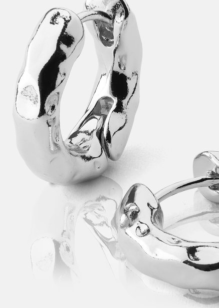 Kolczyk Luxe Ripple Hoops - Posrebrzany