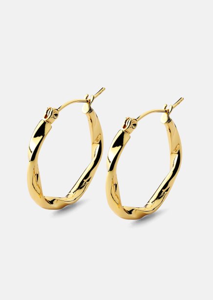 Twist Glow Hoops - 18k Pozłacane Kolczyki