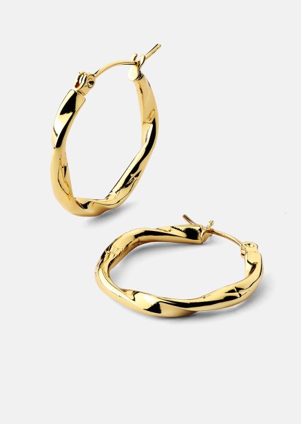 Twist Glow Hoops - 18k Pozłacane Kolczyki