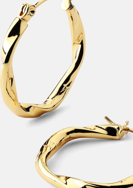 Twist Glow Hoops - 18k Pozłacane Kolczyki
