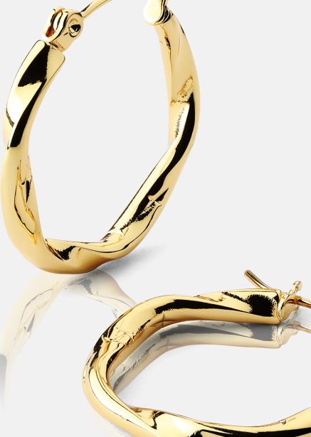 Twist Glow Hoops - 18k Pozłacane Kolczyki