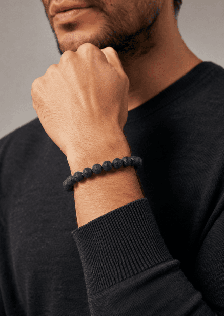 Bransoletka z koralików Obsidian Thread