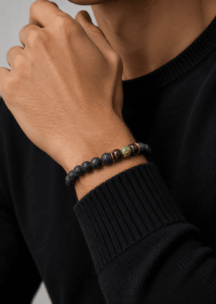 Bransoletka z koralików Obsidian Whirl