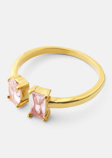 Pierścionek Rosé Duo - 18k Pozłacany