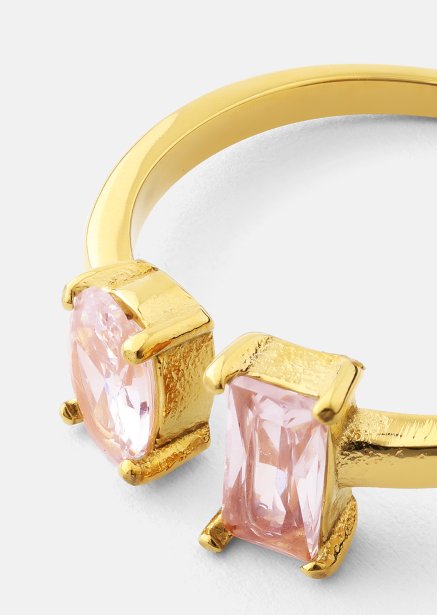 Pierścionek Rosé Duo - 18k Pozłacany