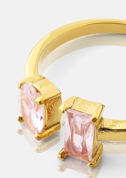 Pierścionek Rosé Duo - 18k Pozłacany