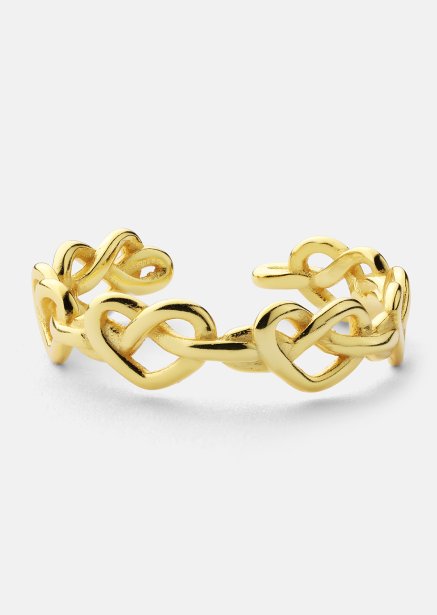 Pierścionek Heart Link - 18k Pozłacany
