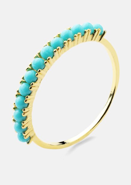 Blue Pearl Elegance Pierścionek - 18k Pozłacany