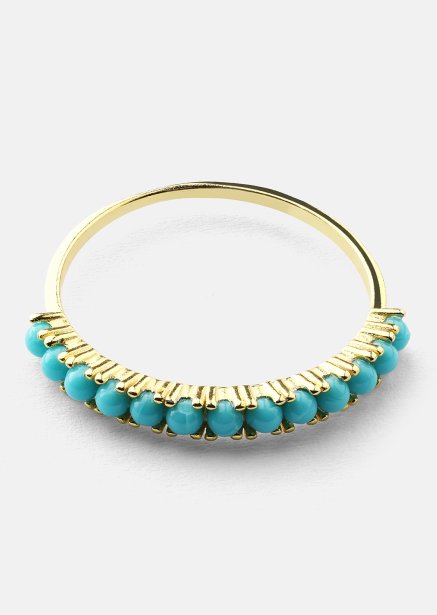 Blue Pearl Elegance Pierścionek - 18k Pozłacany