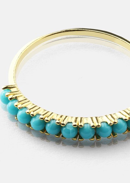 Blue Pearl Elegance Pierścionek - 18k Pozłacany