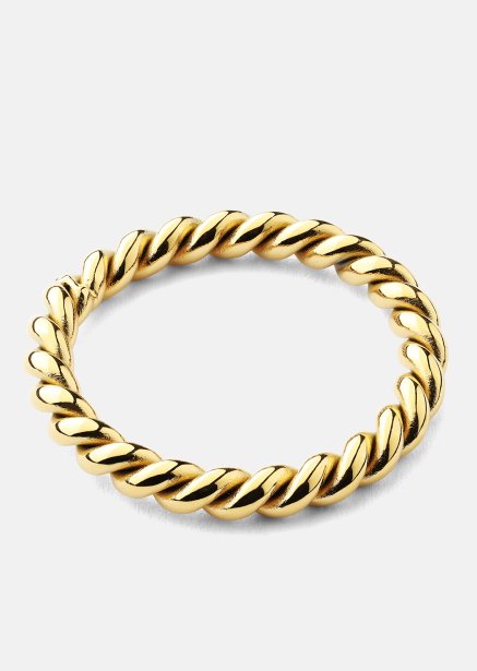Pierścionek Golden Twist - Pozłacany 18-karatowym złotem
