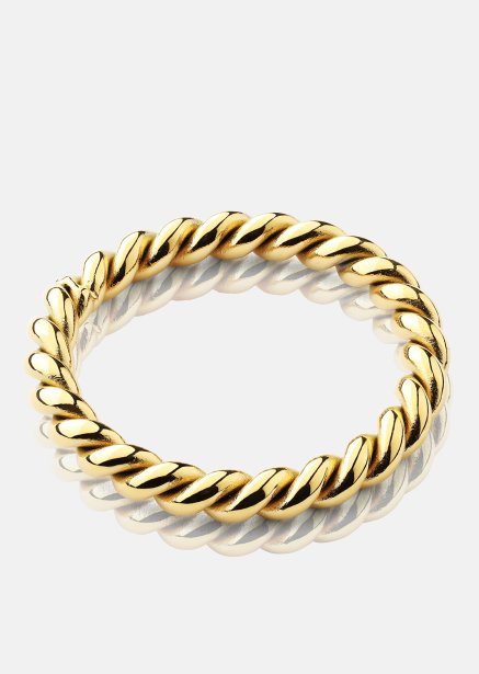 Pierścionek Golden Twist - Pozłacany 18-karatowym złotem