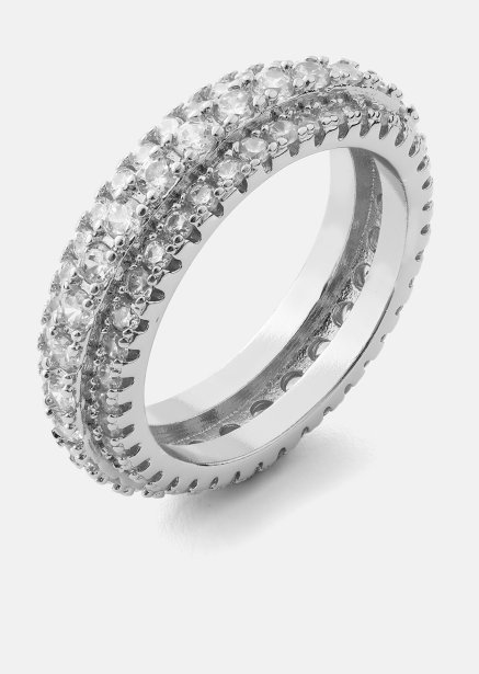 Pierścionek Crystal Shimmer - Posrebrzany