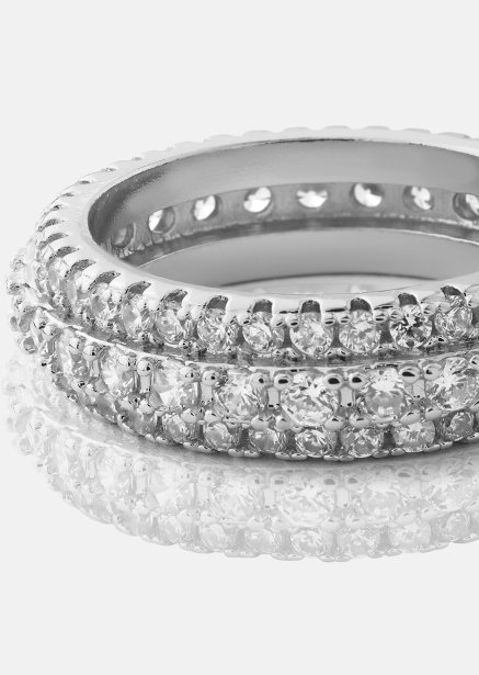 Pierścionek Crystal Shimmer - Posrebrzany