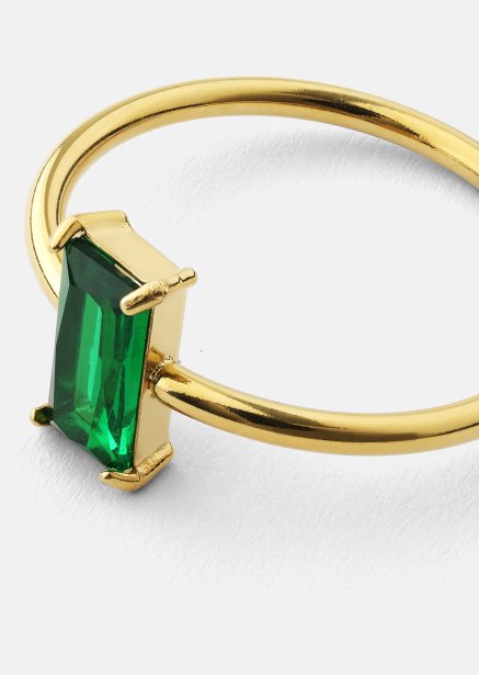 Pierścionek Emeraldis - 18k Pozłacany