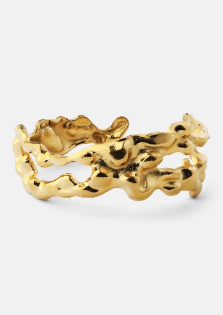 Pierścionek Molten Waver - 18k Pozłacany