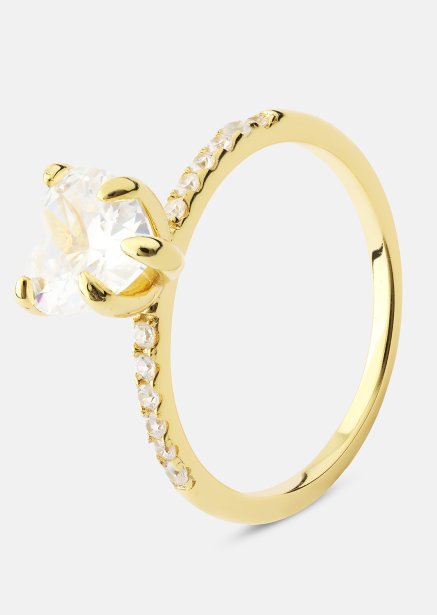 Heartlight Solitaire Pierścionek - 18k Pozłacany