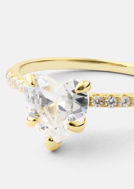 Heartlight Solitaire Pierścionek - 18k Pozłacany