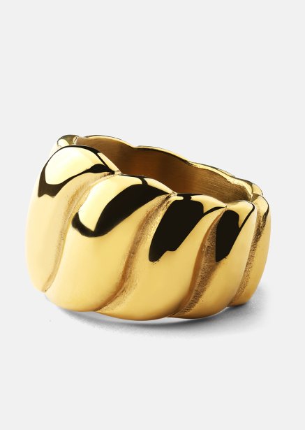Pierscionek Bold Wave - 18K Pozłacany