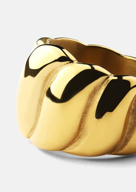 Pierscionek Bold Wave - 18K Pozłacany