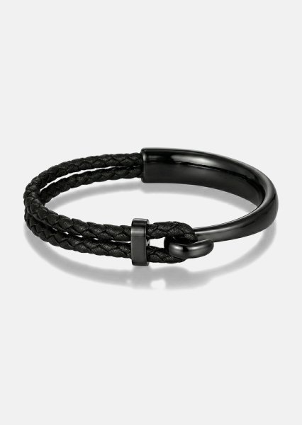 Bransoletka skórzana Obsidian Link