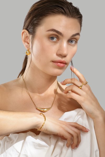 Bransoletka Wave Cuff - 18k Pozłacana