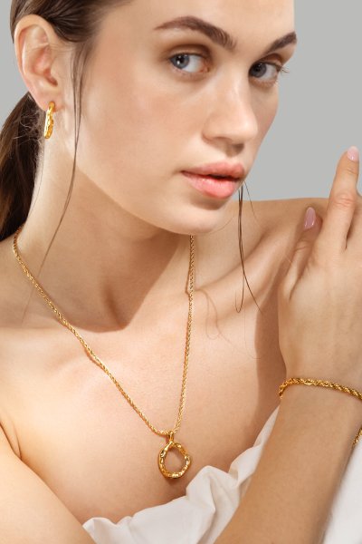 Kolczyk Sculptura - 18k Gold Plated