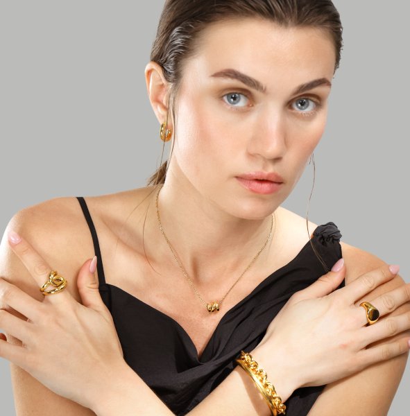 Pierscionek Infinity Knot - 18k Gold Plated