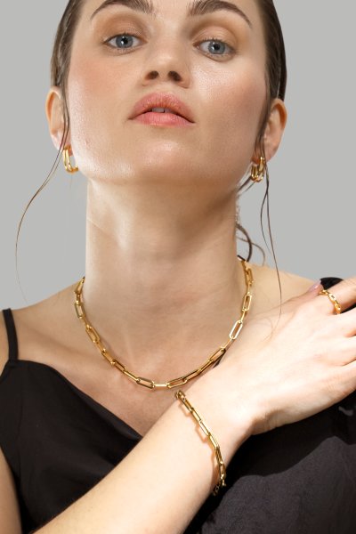  Piers`cionek Bold Chain - 18K Plated Gold
