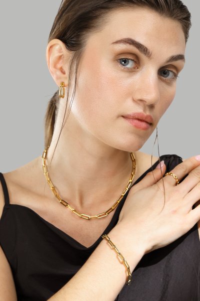  Piers`cionek Bold Chain - 18K Plated Gold