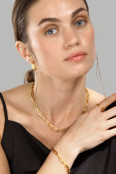  Piers`cionek Bold Chain - 18K Plated Gold