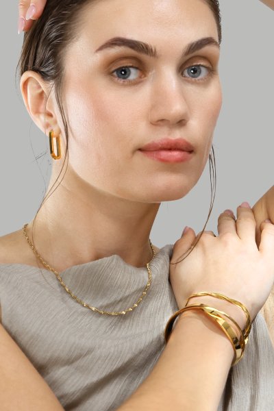 Kolczyk Edge Hoops - 18k Gold Plated