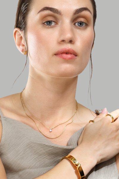 Bransoletka V-Lock - 18k Pozłacana