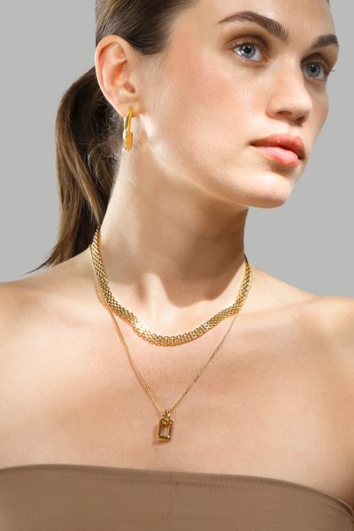 Kolczyki Bold Curve – 18k Pozłacane