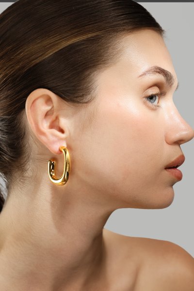 Kolczyk Elegant Curve - 18k Pozłacany